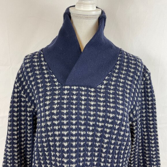 Frederik Anderson Copenhagen Sweater Men's L Blue Gray Cowl Neck Long Sleeve - Picture 3 of 14